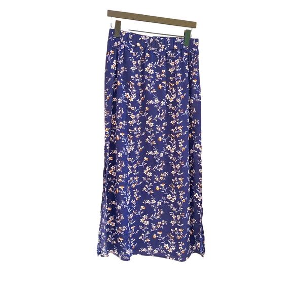 Shein navy floral midi skirt, women's large - Picture 1 of 5